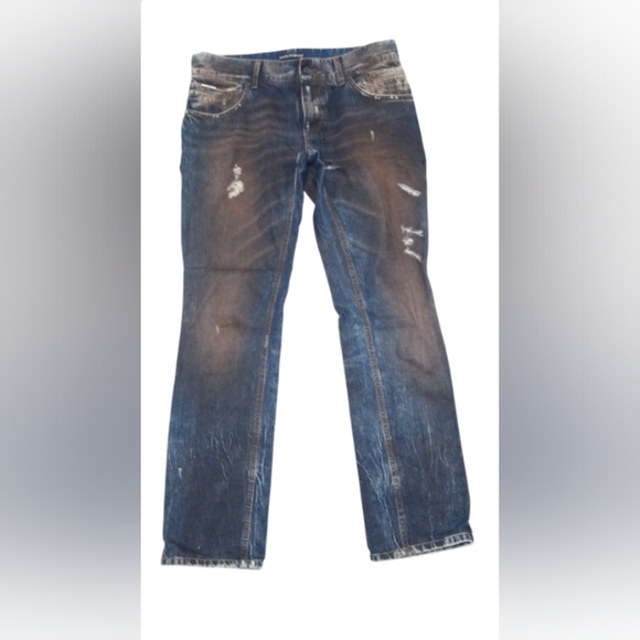 Dolce & Gabbana Distressed Denim Ripped Design Size 48